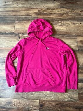 Nike Hoodie Women’s XL Pink Pullover Sweatshirt Embroidered Logo Pocket